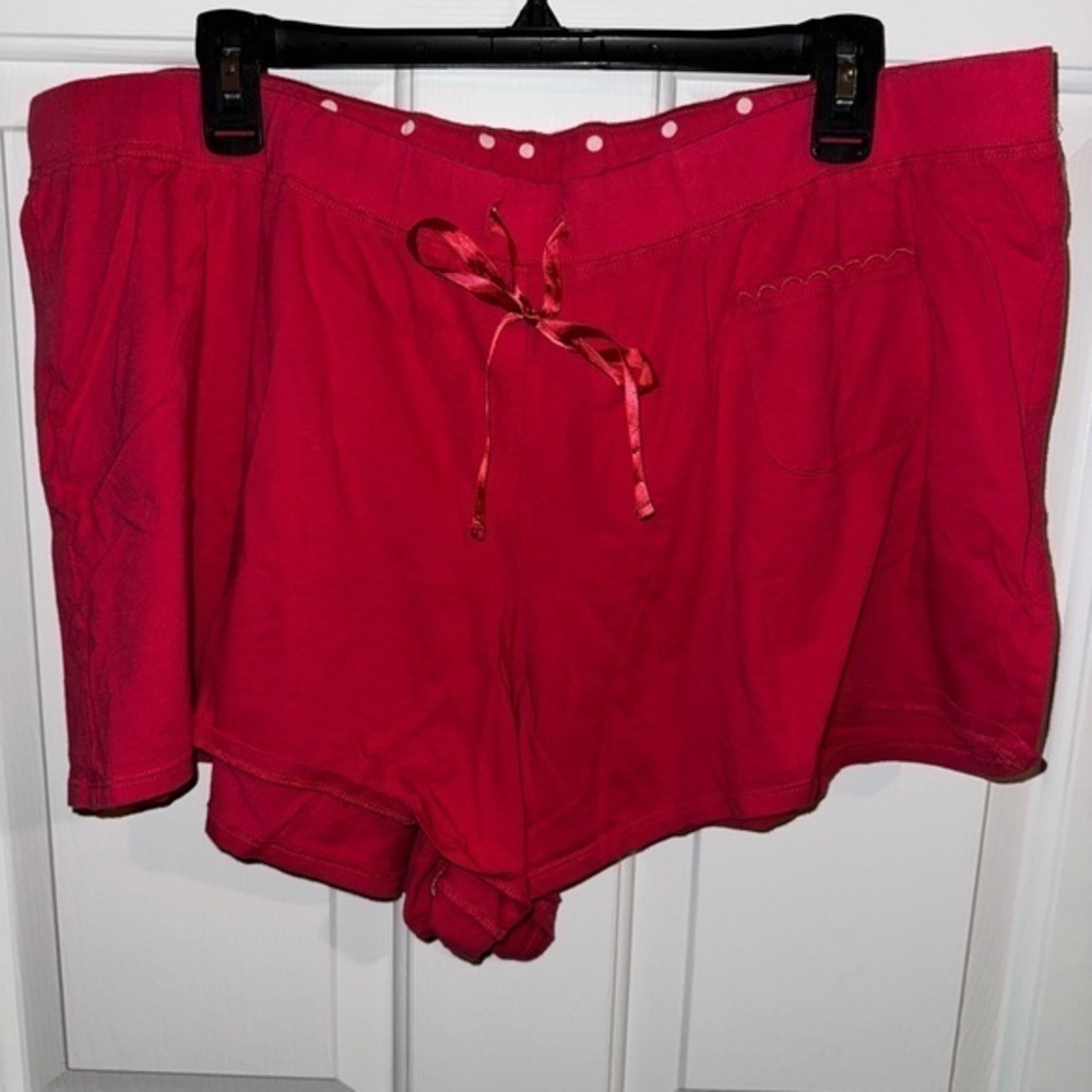 Cacique elastic waist drawstring cotton pajama shorts pocket size 18/20